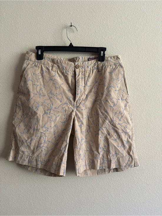 Vineyard Vines Other - Vineyard Vines Beige Shorts with Blue Shark Print
